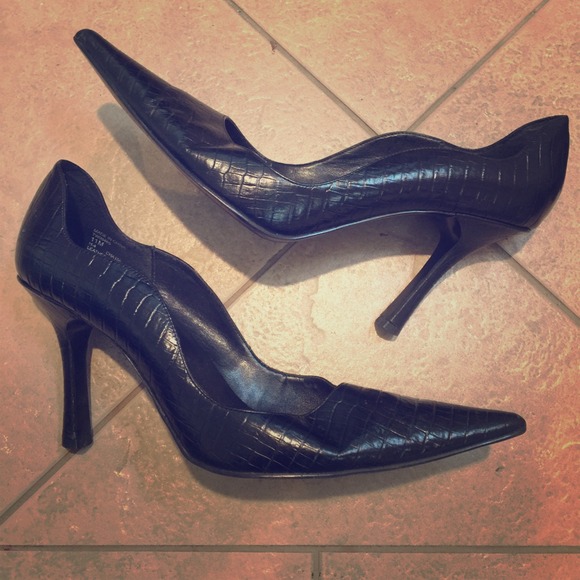 Tommy Hilfiger Black Leather Heels
