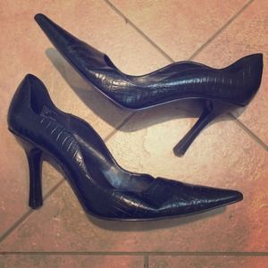 Tommy Hilfiger Black Leather Heels