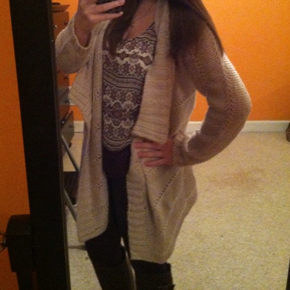 Tan cardigan