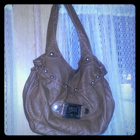 KATHY VAN ZEELAND BROWN LEATHER PURSE