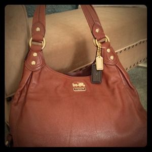 Coach Madison brown leather Maggie purse
