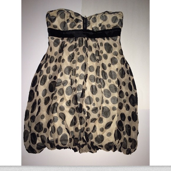 ASOS Strapless polkadot dress