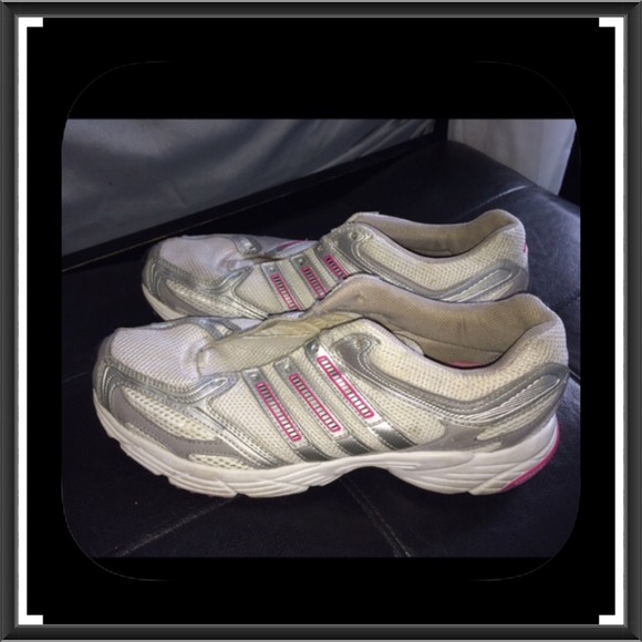 Adidas Shoes - Pink & silver Adidas running shoe