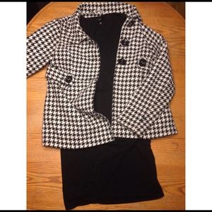 Black Faux-Wrap Dress