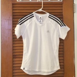 White Adidas workout shirt