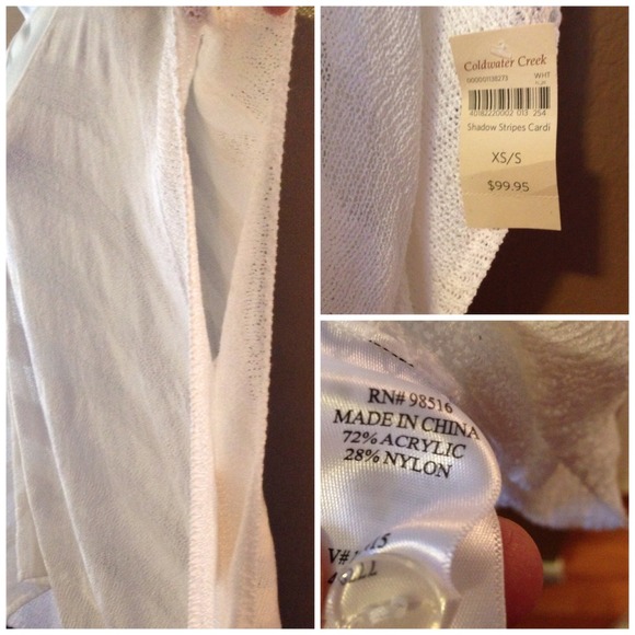 White Shadow striped boho cardigan/sweater/ top - Picture 3 of 4