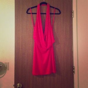 BCBGMAXARIA Red Halter Dress