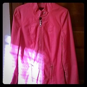 Hot pink leather jacket