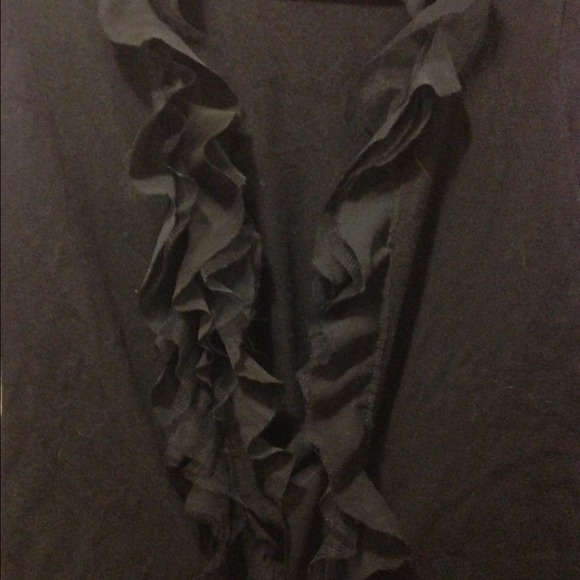 Black Ruffled Cardigan - Picture 2 of 3