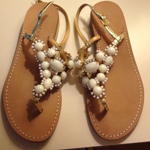 Ivanka Trump ivory/gold sandals size 6 brand new