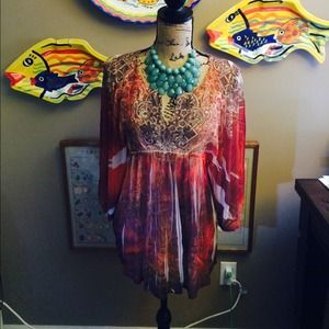 MULTI•COLORED PEASANT TOP