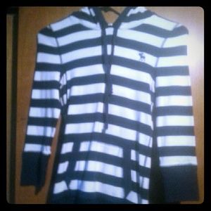 Abercrombie and Fitch Striped Hooded Top  Medium