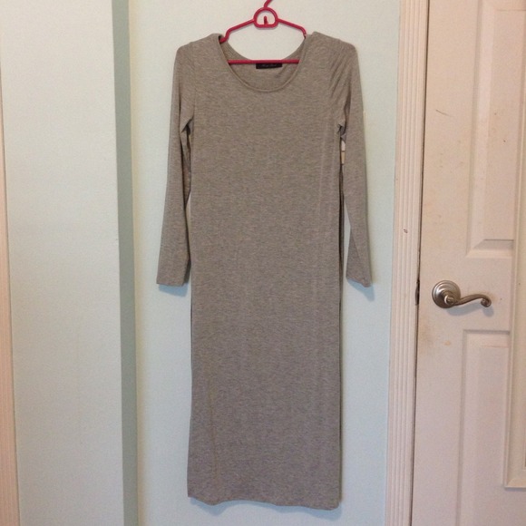 Grey maxi dress with side slits NEVER WORN
