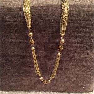 Gold long necklace