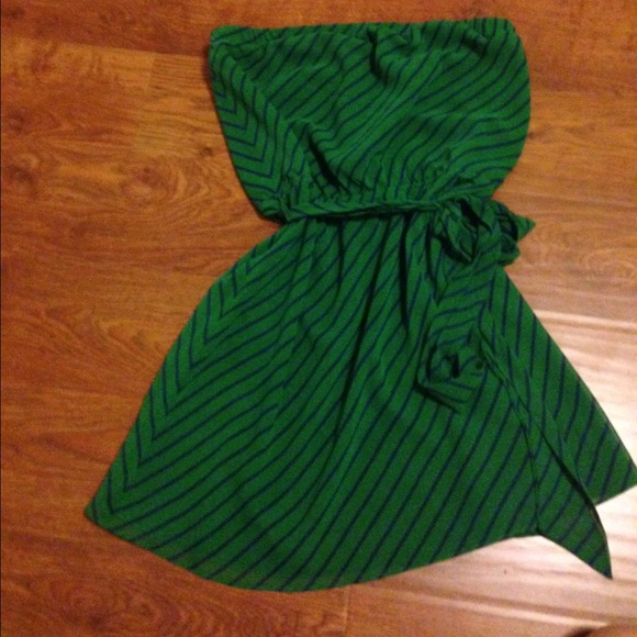 Express Dresses & Skirts - Green Dress with Blue Stripes