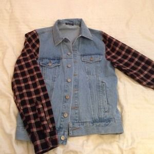 Brandy Melville Tiffany denim flannel jacket