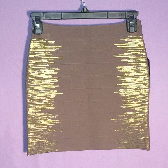 Guess Bandage Miniskirt Gold - Picture 3 of 4