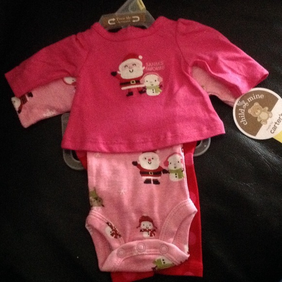 Preemie 3 piece Santa Xmas outfit girl
