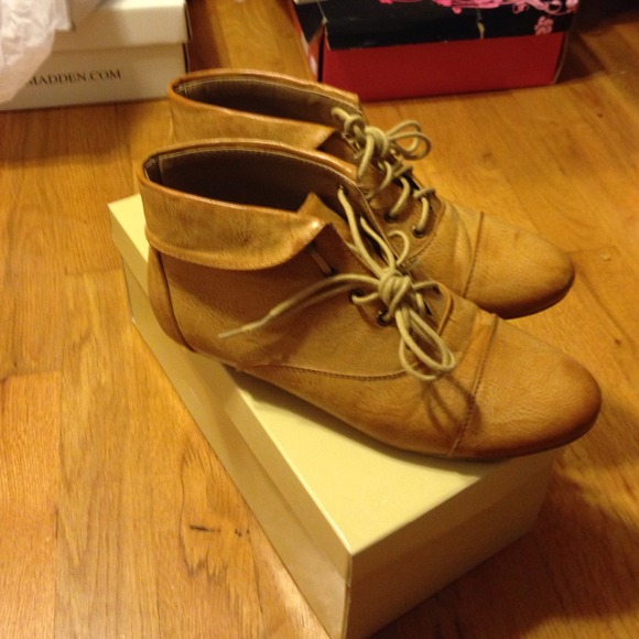 Cork colored ankle boots