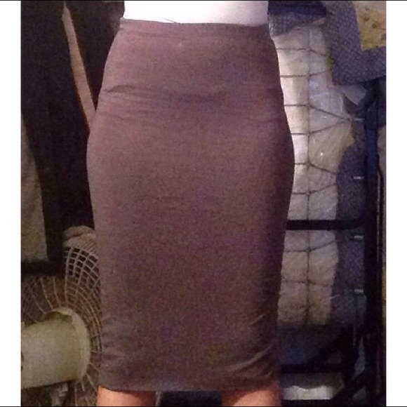 Olive green pencil skirt