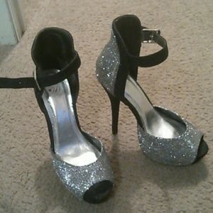 Black and Silver High Heels