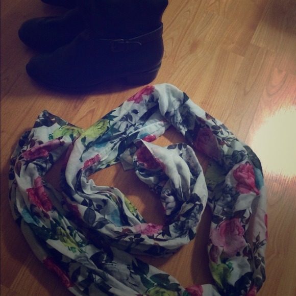 Floral sheer scarf