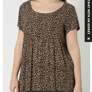 AA Leopard printed rayon babydoll dress