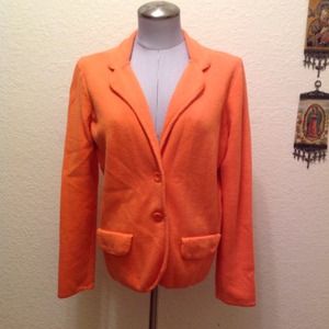 Ann Taylor orange sweater blazer
