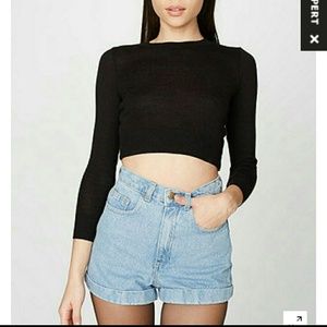 Medium wash high wasted Jean cuff shorts