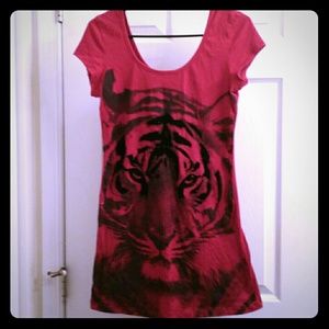 Magenta T-shirt dress