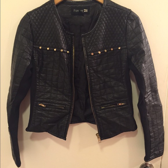 Black faux leather jacket
