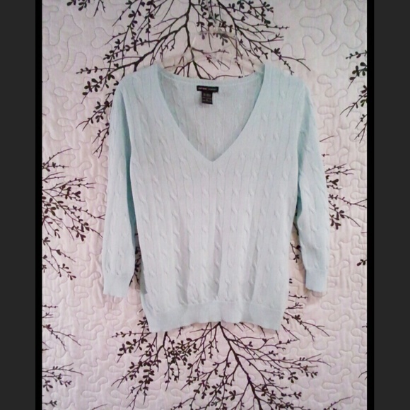 NY & CO. Auqa-green V neck sweater