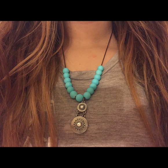 Blue beaded necklace