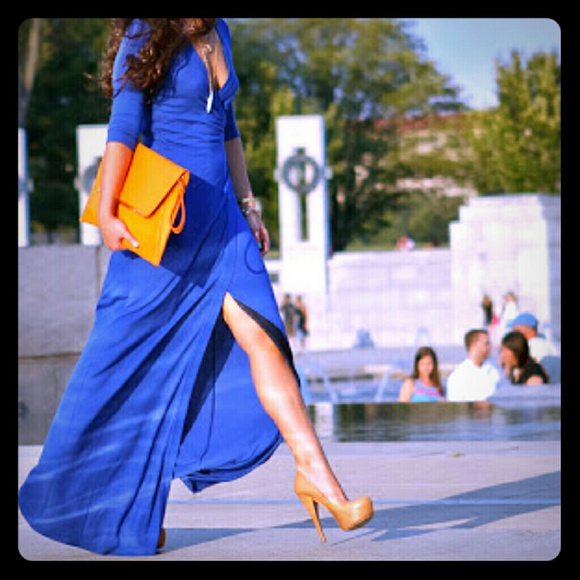 DvF Abigail Cocktail Jersey Maxi Wrap Dress