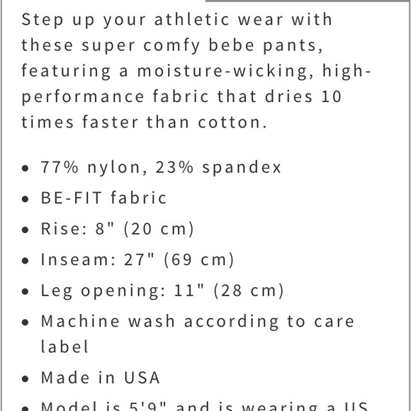 Bebe sport caprisSOLD IN BUNDLE - Picture 3 of 3