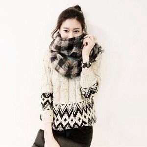 Beige Cotton Blends Sweater