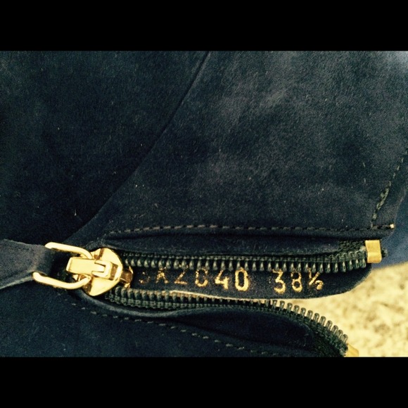 **SOLD**NWT PRADA LUXURY BLUE SUEDE WEDGE BOOTIES - Picture 4 of 4