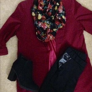 Red "boyfriend" blazer