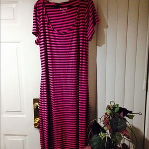 Long striped tee dress