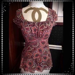 ❤️Anthropologie Sweet Pea Boho Floral Paisley Top