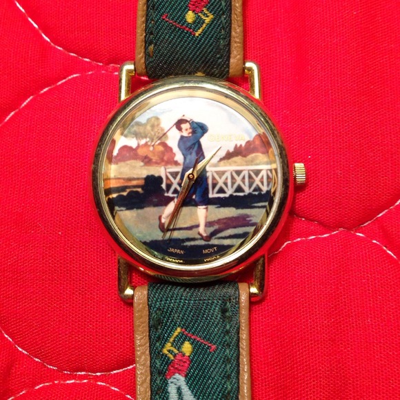 Golf Watch with leather strap