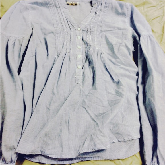 Light blue pinstripe blouse