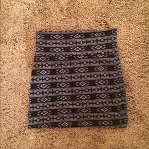 Blue printed miniskirt