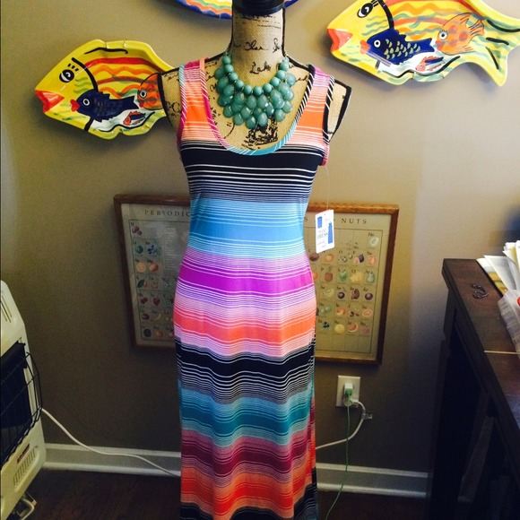 Multi•Colored Striped Maxi Dress