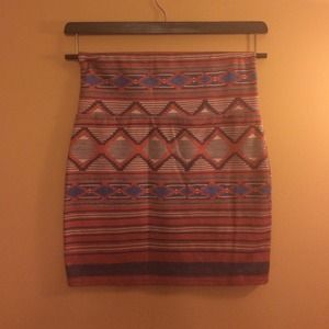 Tribal Body Con Pencil Skirt