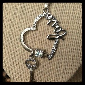 Heart with "love" and key necklace