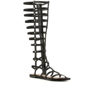 Black Tall Gladiator Sandals