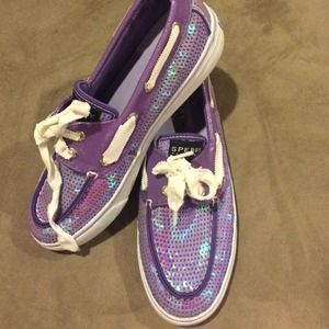 Purple sequin sperrys SZ.6