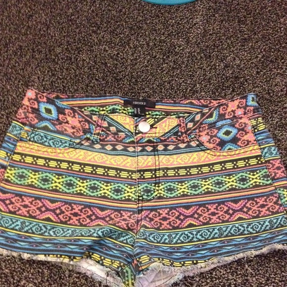 F21 Aztec Print Shorts