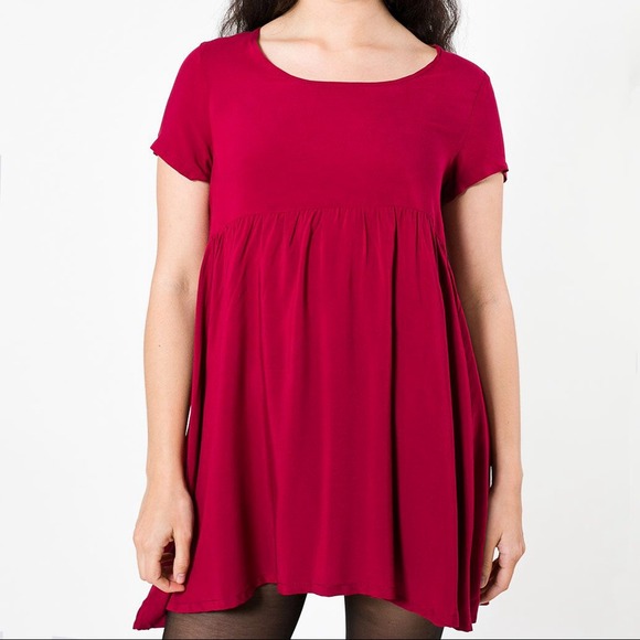 American apparel red baby doll dress